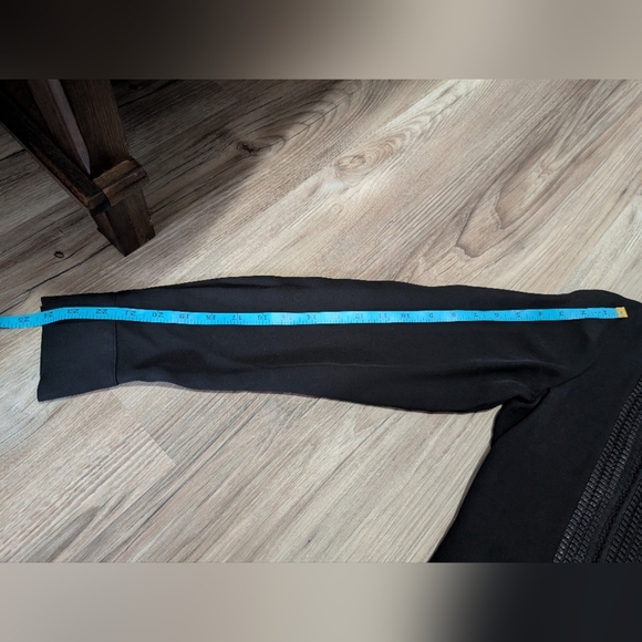 Vince Size 8, 100% Silk, Black Long‎ Sleeve Dress, Button Down, Lattice Bib - Picture 9 of 13